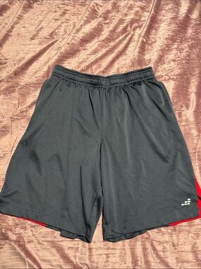 bcg Black Athletic Shorts with Red Trim